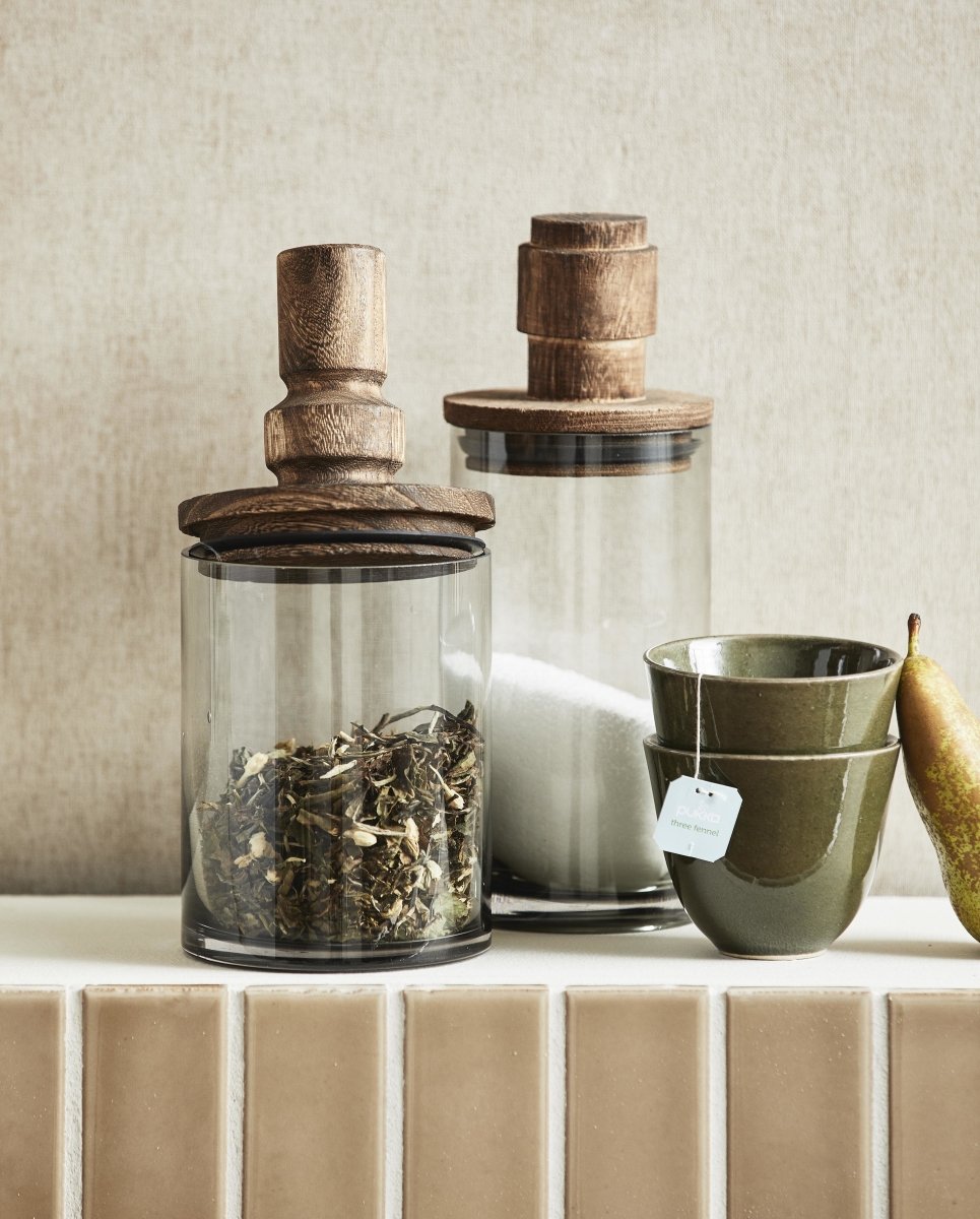 SALVIE opbevaringsglas med låg i træ - 850 ml - nordal.dk