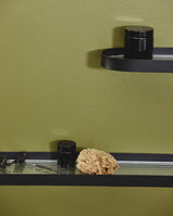 SOTRA hylde i rustfrit stål og glas - L60 cm - sort - nordal.dk