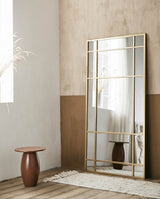 SPIRIT spejl med jernramme - 204x102 cm - guld finish - nordal.dk
