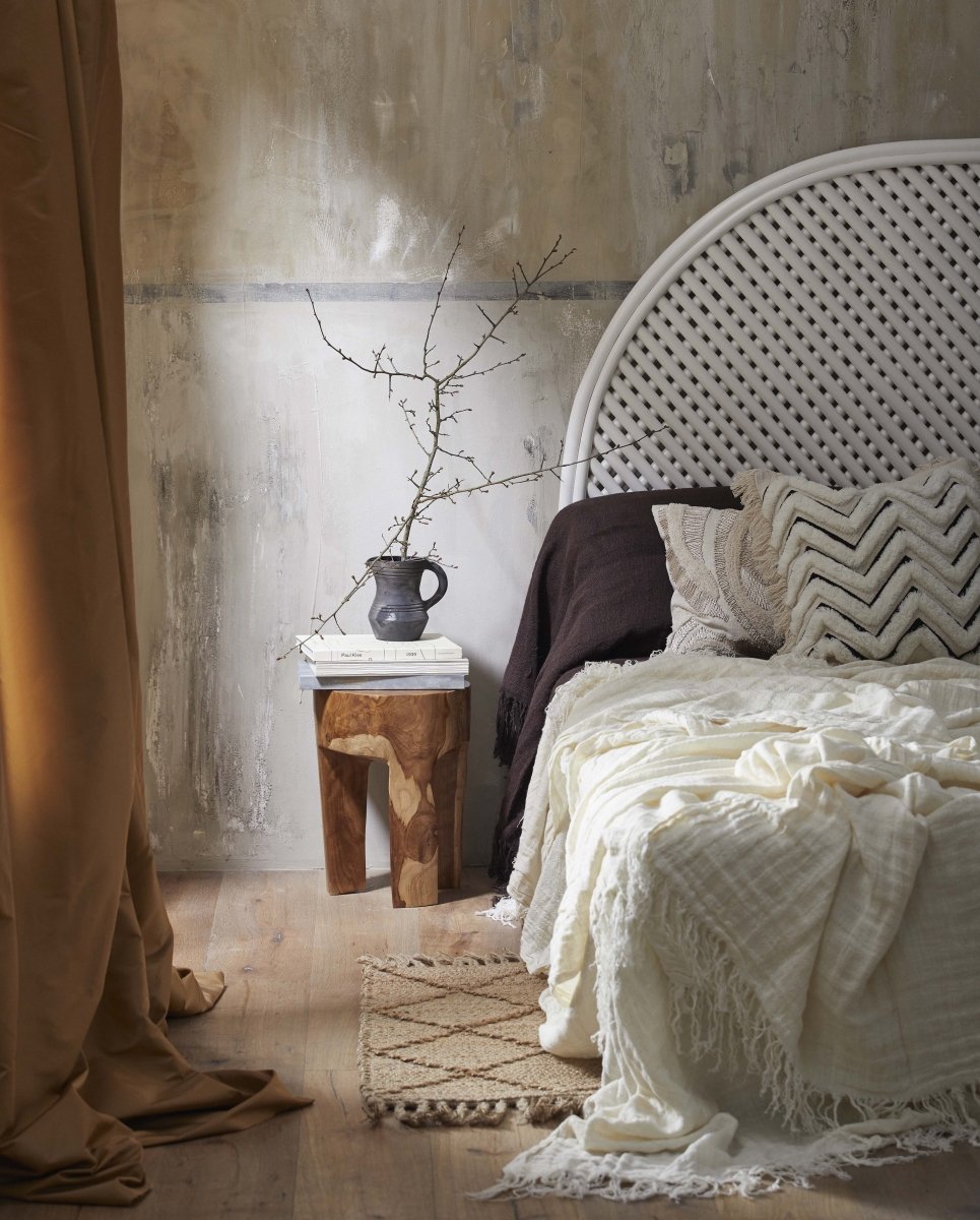 TEAK skammel i træ - h41 cm - natur - nordal.dk