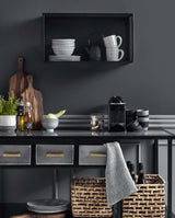 Vaffelvævet viskestykke - hvid/sort - nordal.dk