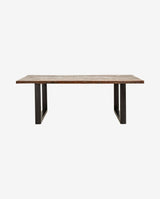 VINTAGE spisebord i træ og jern - 220x100 - natur/sort - nordal.dk