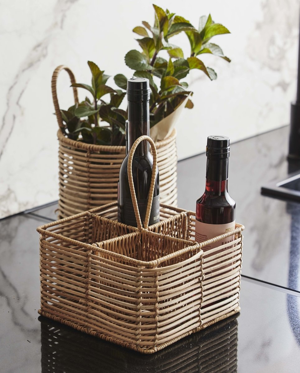 ZADAR fletkurv i rattan - 20x20 cm - natur - nordal.dk