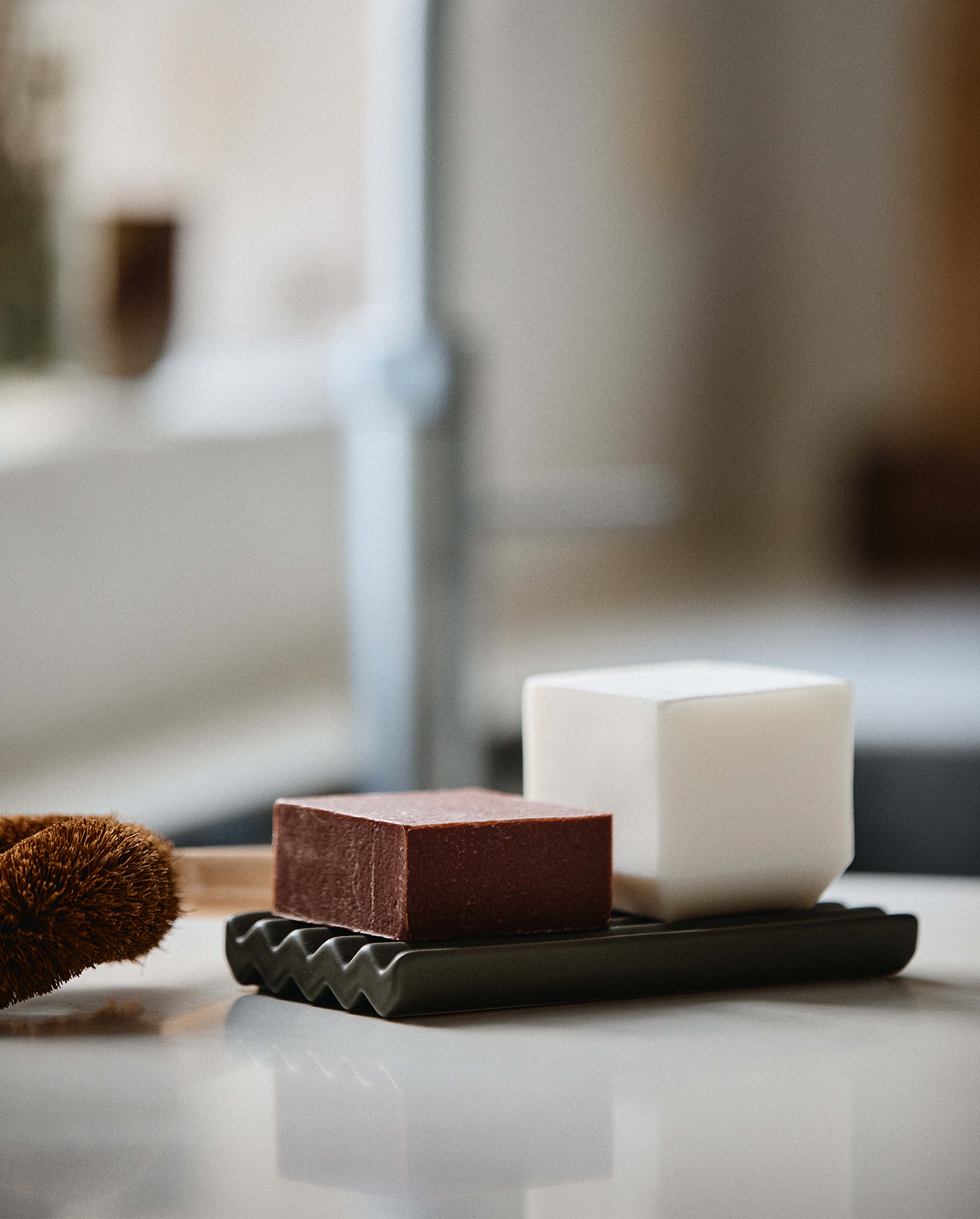 Keramik sæbeskål, L | GREEN 8 x 15 cm