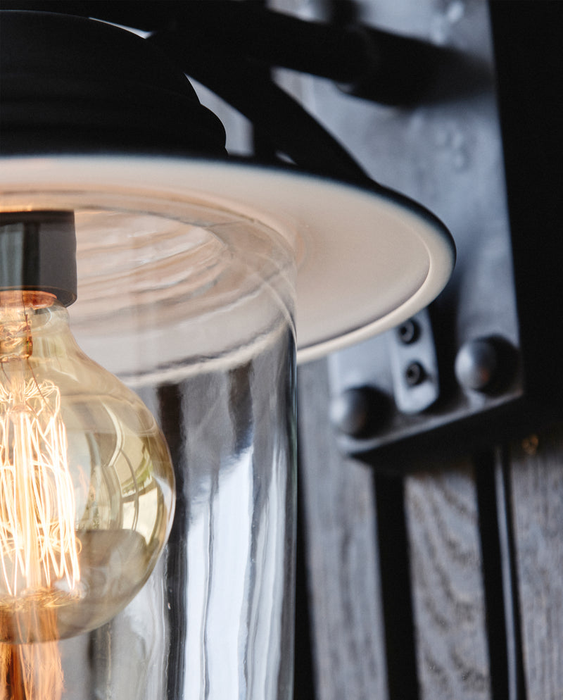 Udendørslampe til væg - h31 cm - sort