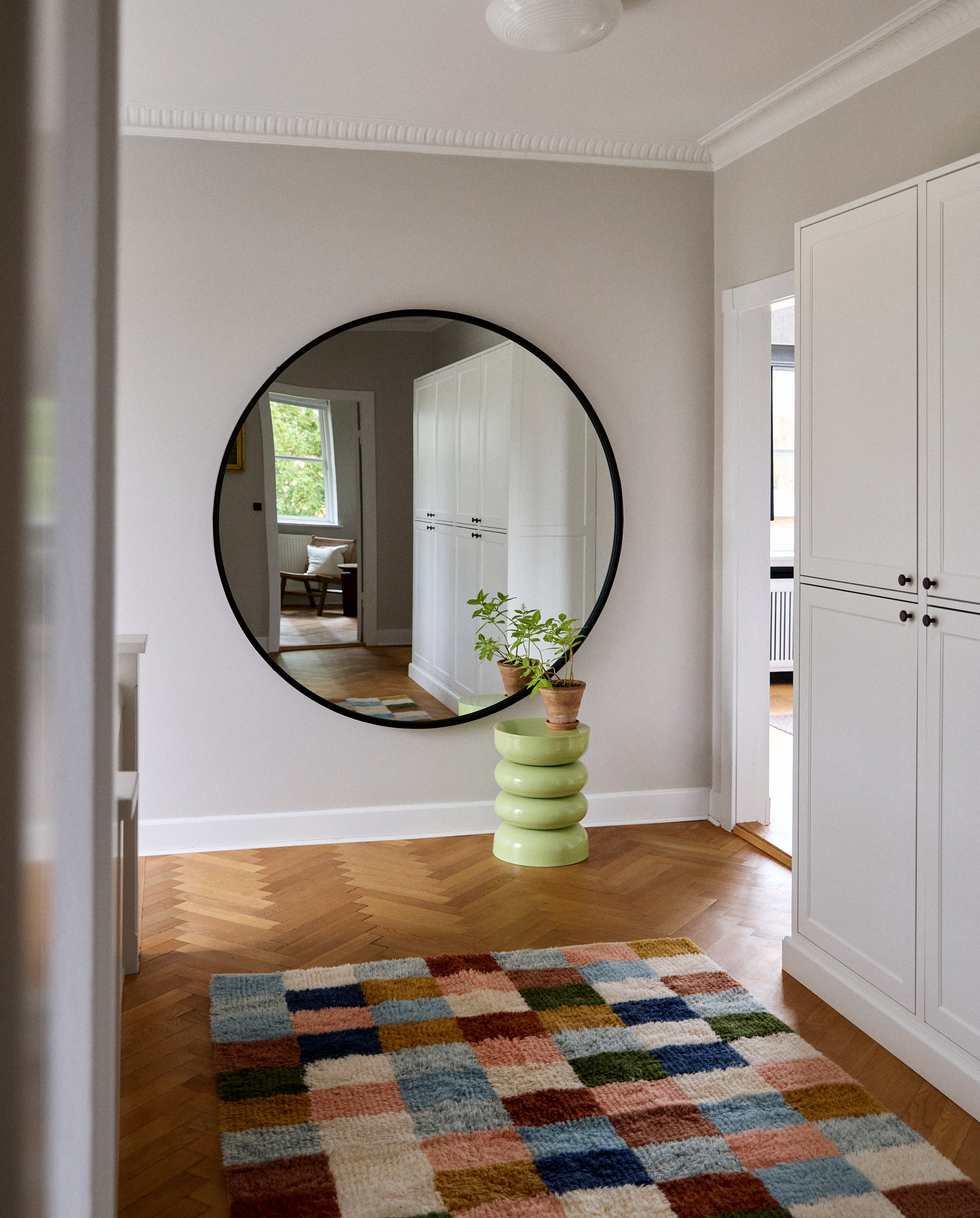 ASIO stort rundt spejl i jern - ø160 cm - sort