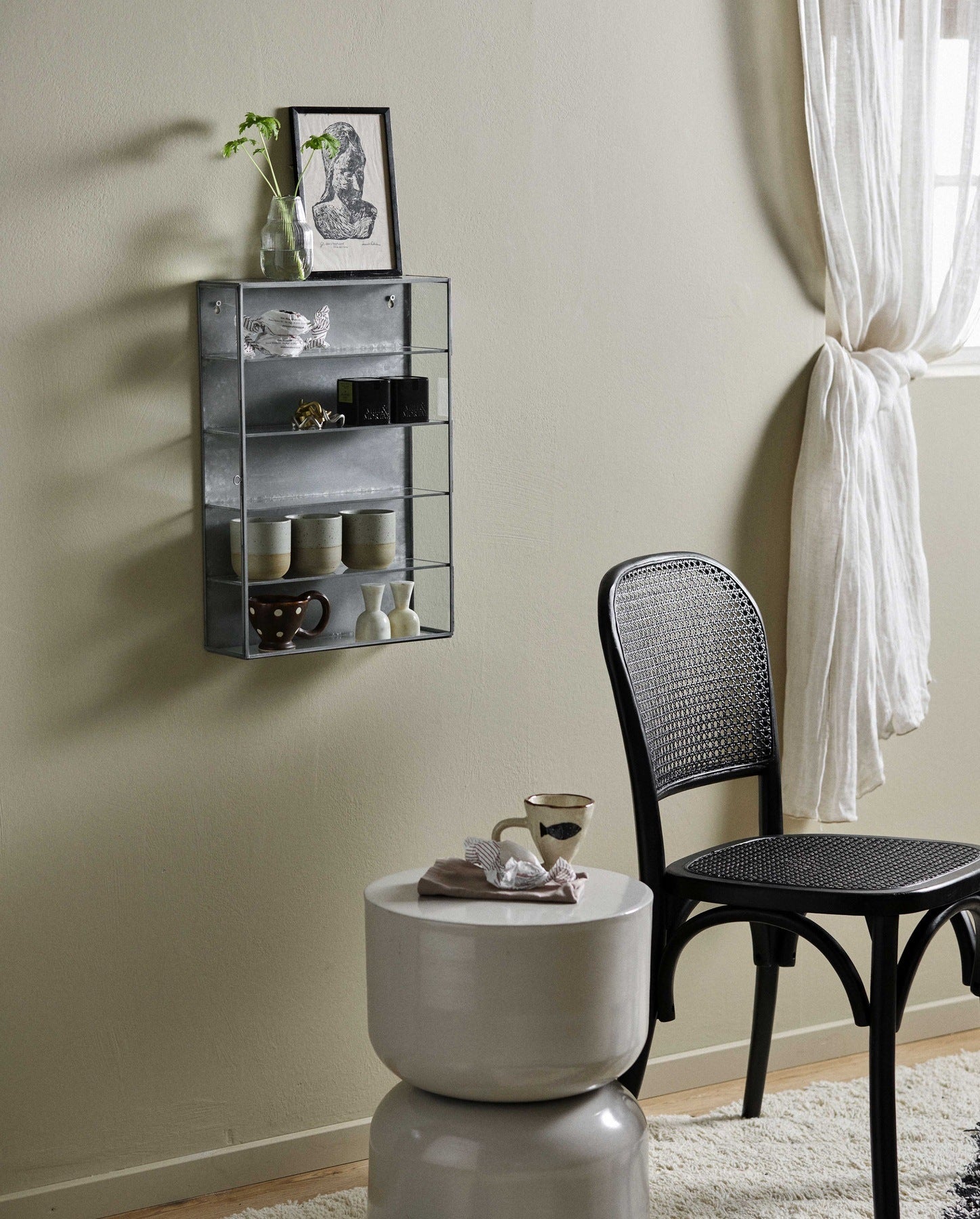 WICKY spisebordsstol med flet - sort