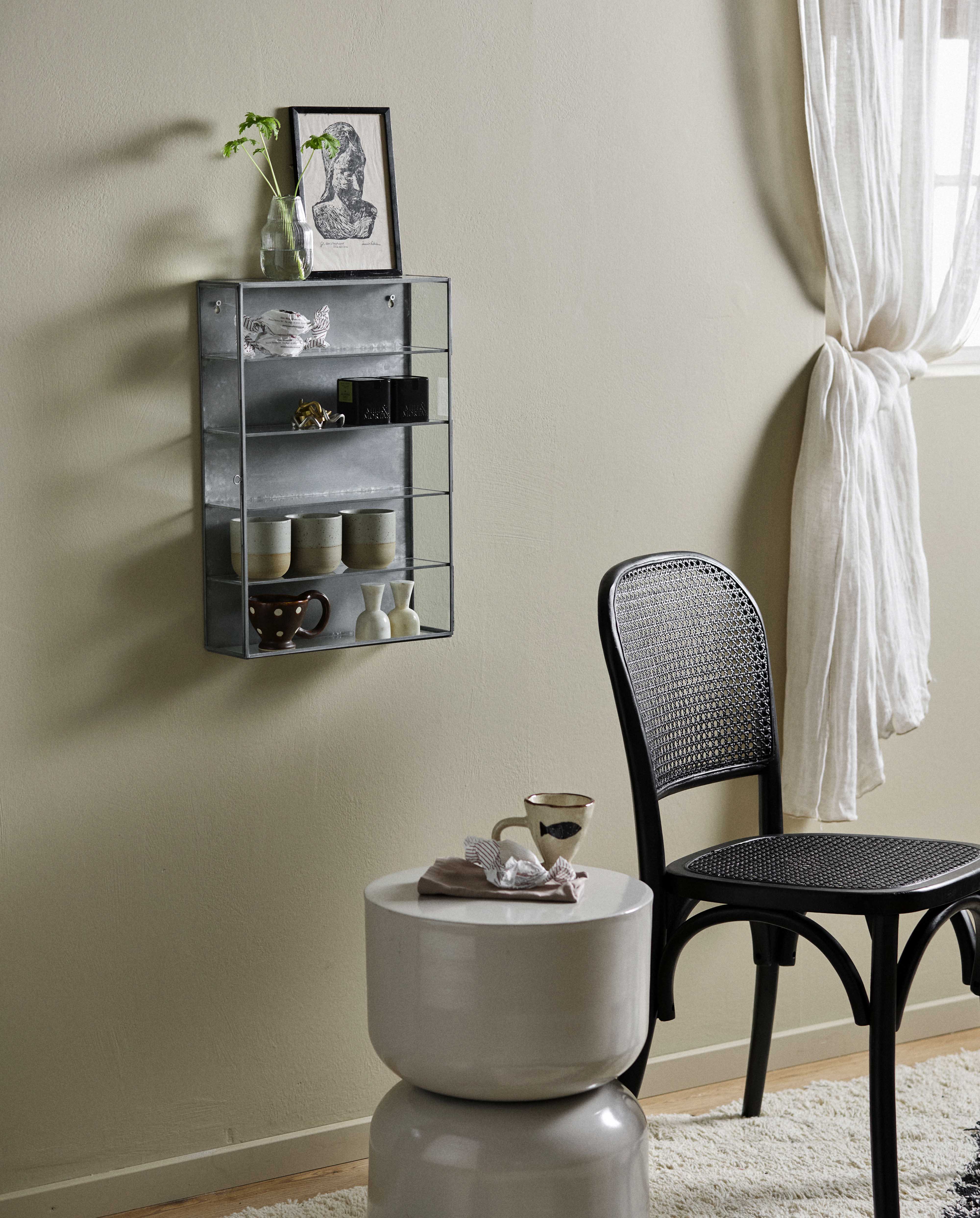 WICKY spisebordsstol med flet - sort