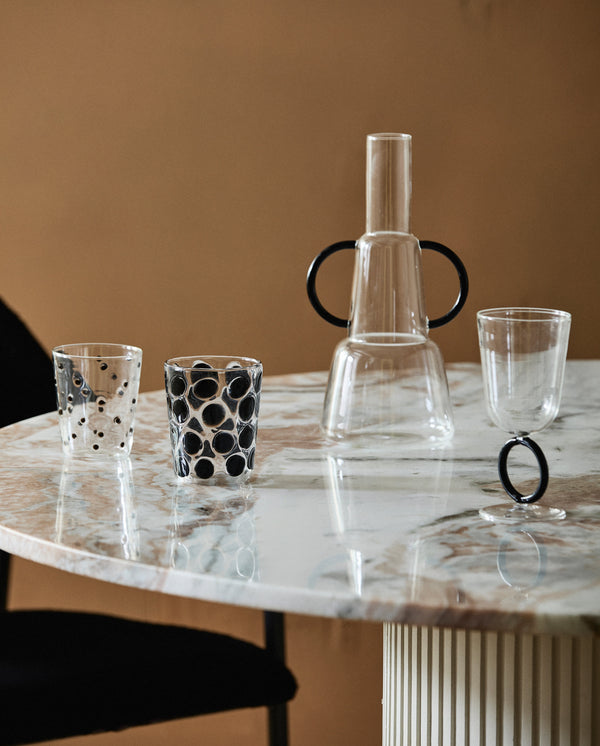 PISUM drikkeglas - klar/sort