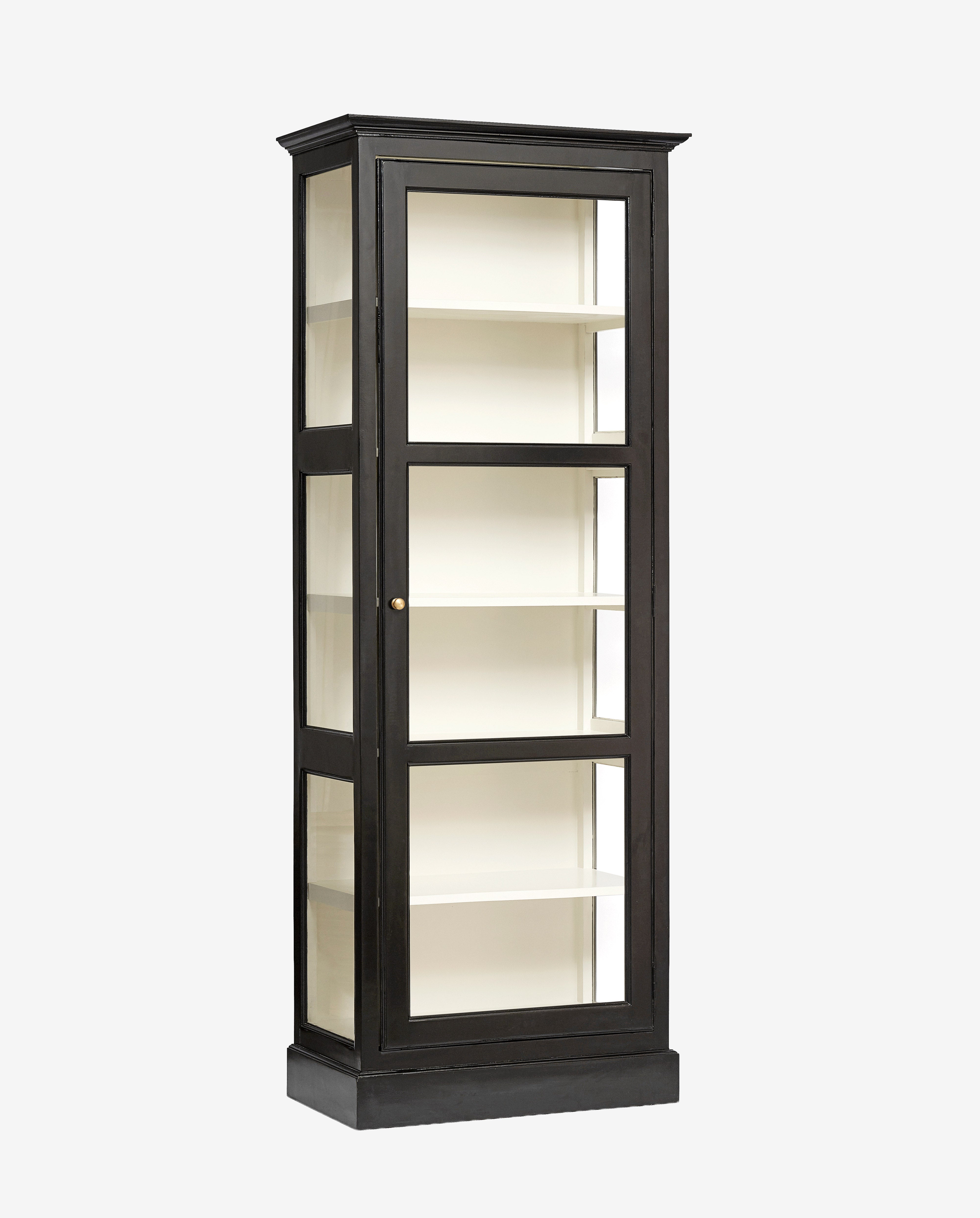 CLASSIC vitrineskab i træ - 212x84 - sort/off white