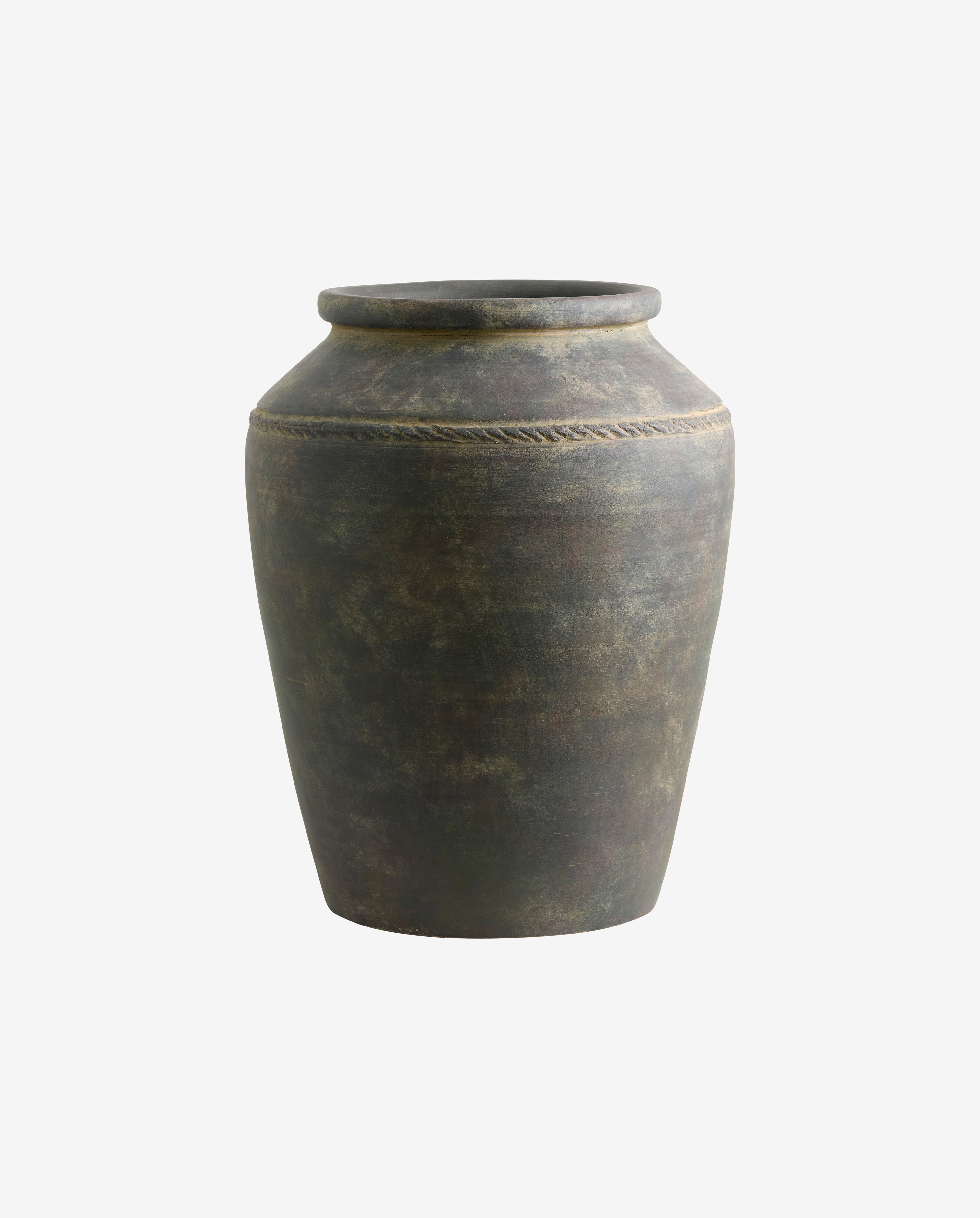 LERON rustik urtepotte/vase, L - grå