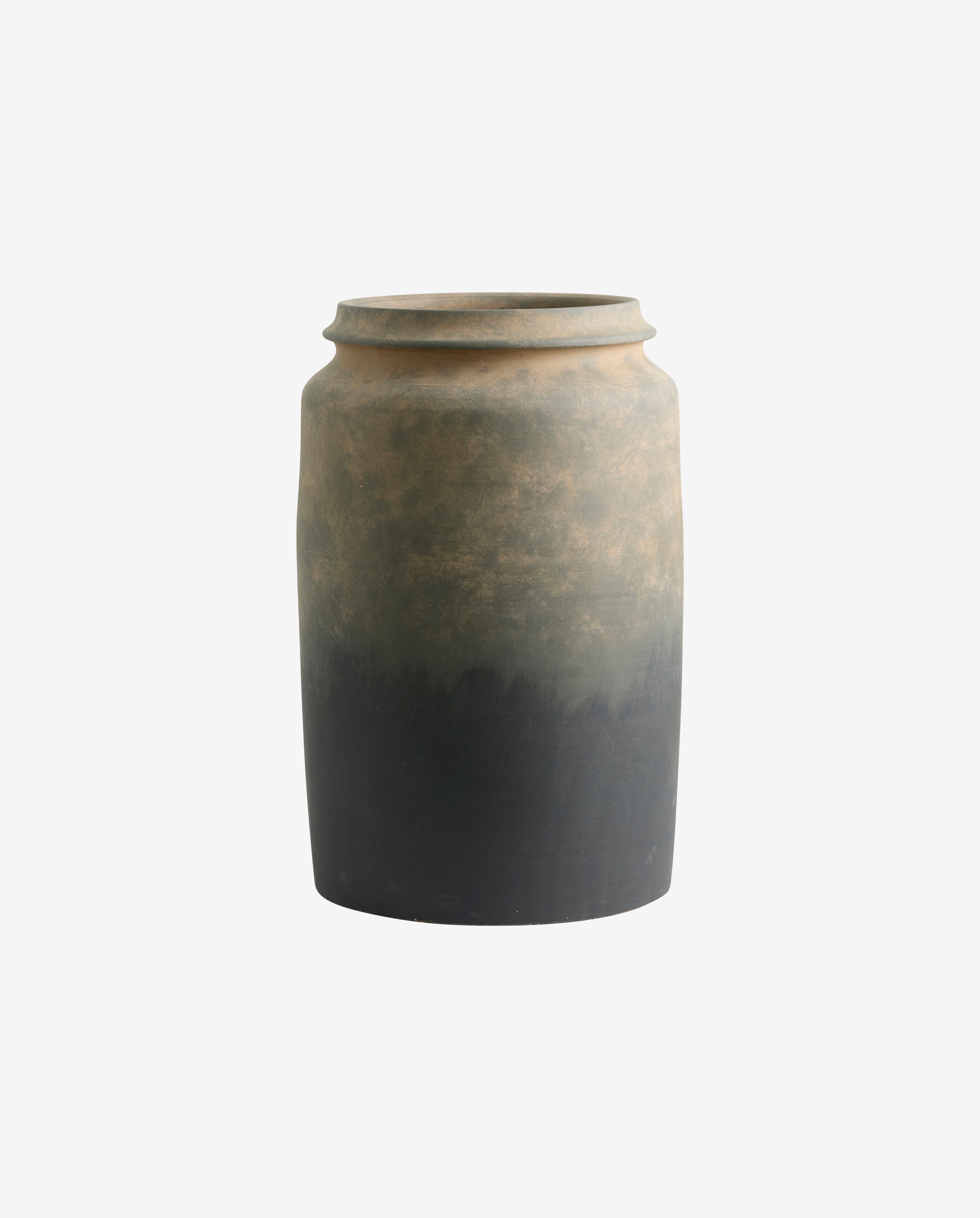 KAVO rustik urtepotte/vase, L - sort/brun