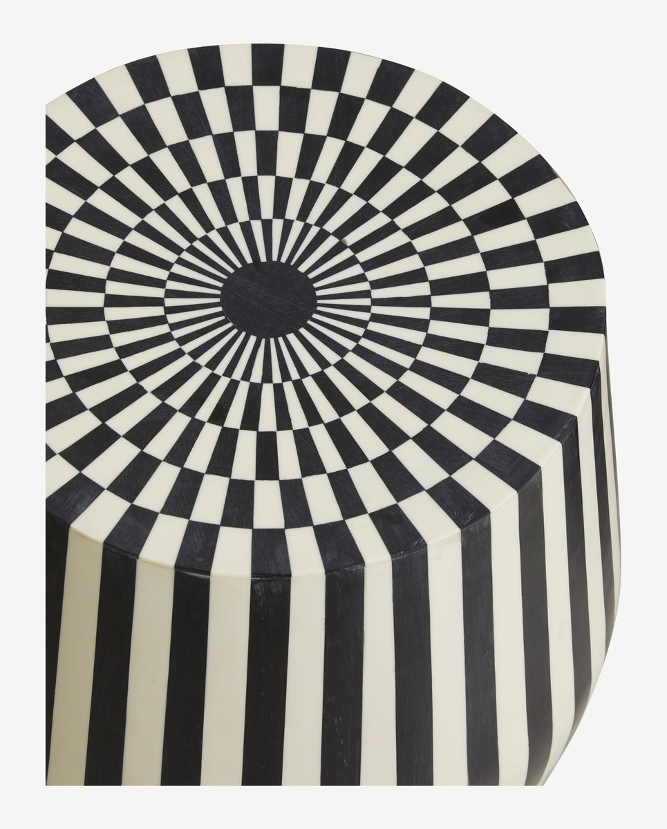 TAURA sidebord/skammel - sort/råhvid