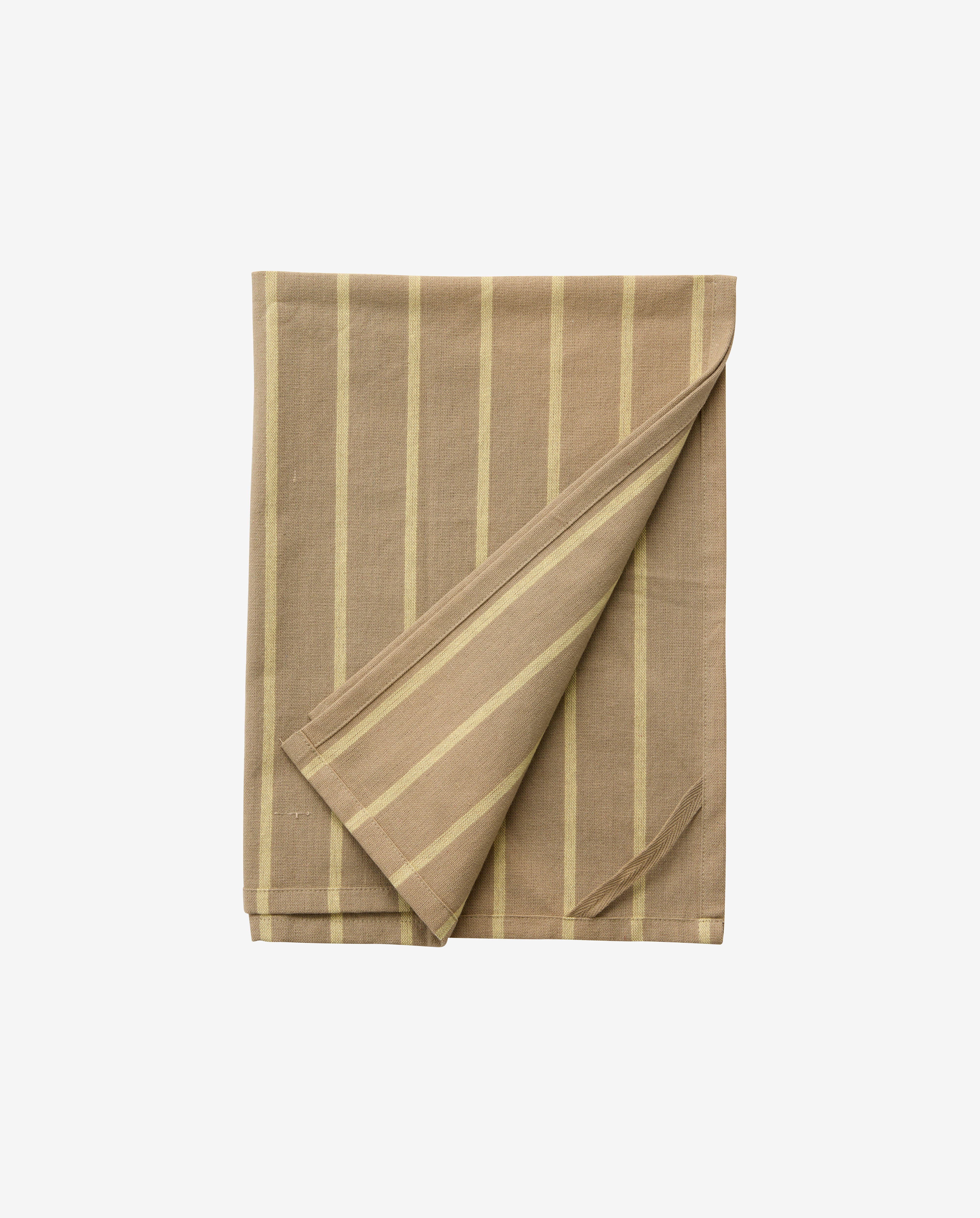 KINU viskestykke, stribet - gul/beige