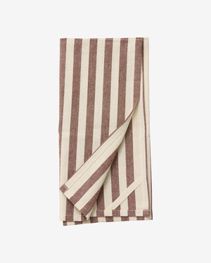 RAFU viskestykke, stribet - bordeaux/beige