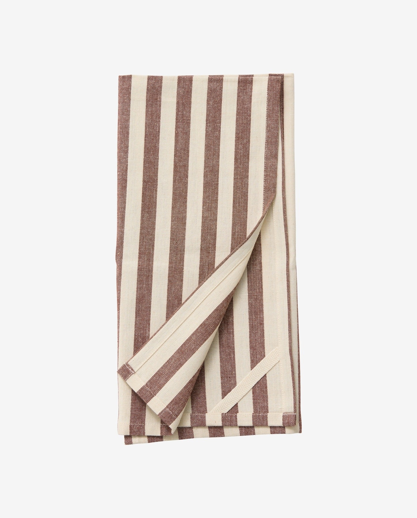 RAFU viskestykke, stribet - bordeaux/beige