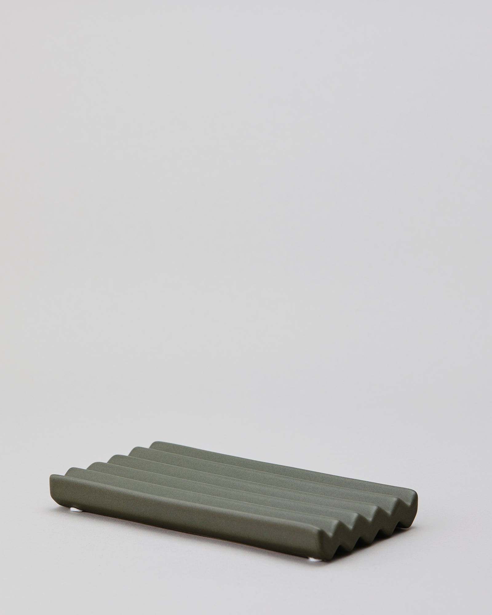 Keramik sæbeskål, L | GREEN 8 x 15 cm