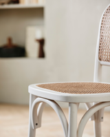 WICKY spisebordsstol med flet - hvid/natur