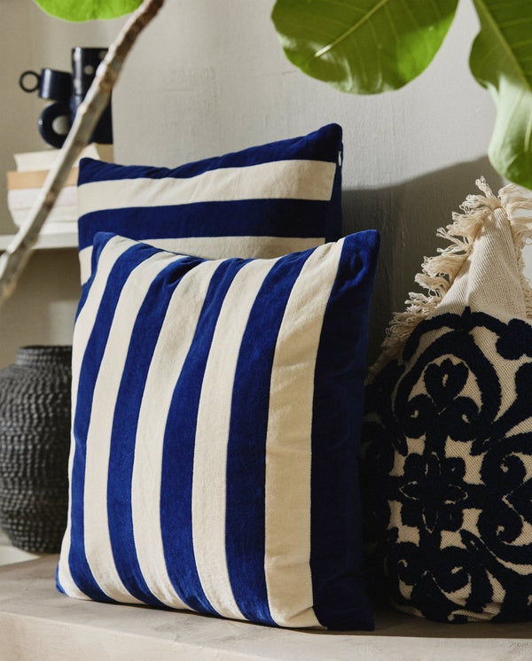 ALHENA pudebetræk - hvid/blå - nordal.dk