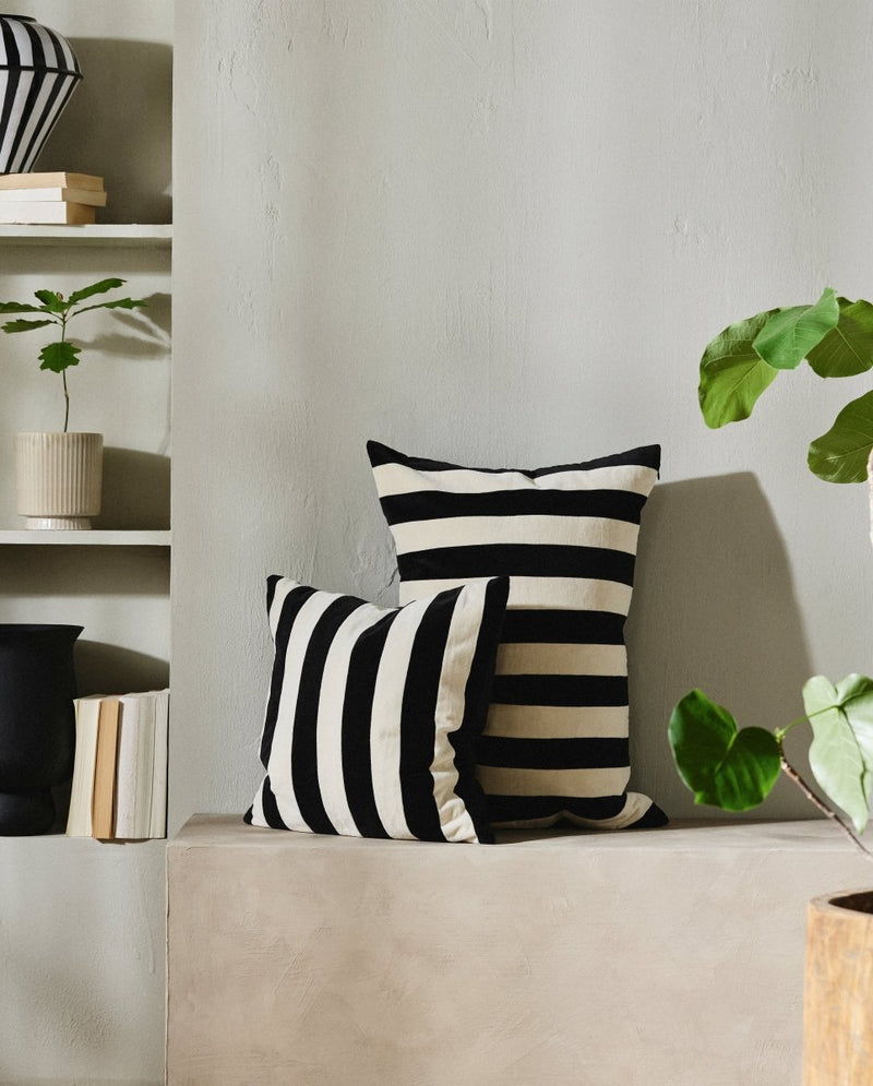 ALHENA pudebetræk - hvid/sort - nordal.dk