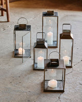 ANTIQUE lanterne i jern - h27 cm - guld finish - nordal.dk