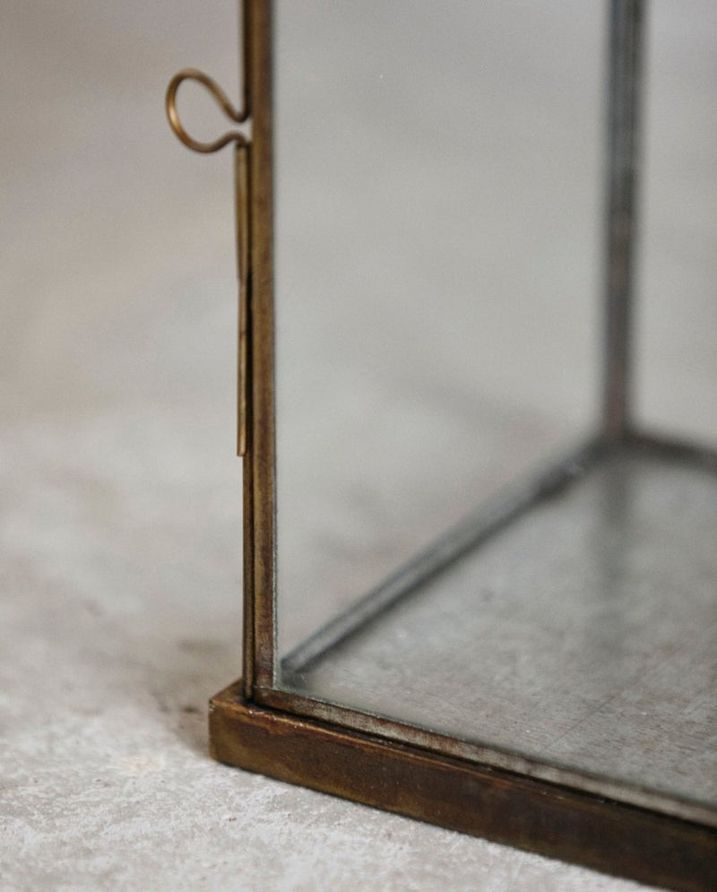 ANTIQUE lanterne i jern - h38 cm - guld finish - nordal.dk