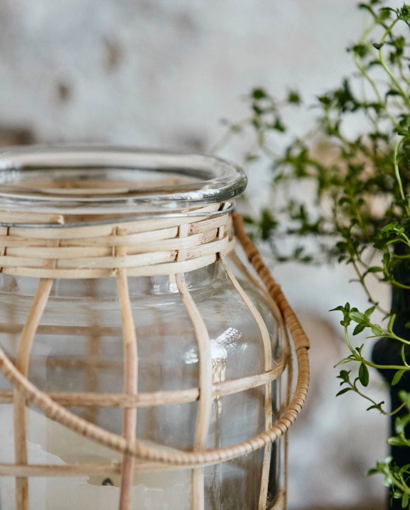 BAMBOO lanterne i bambus - h15 cm - natur - nordal.dk