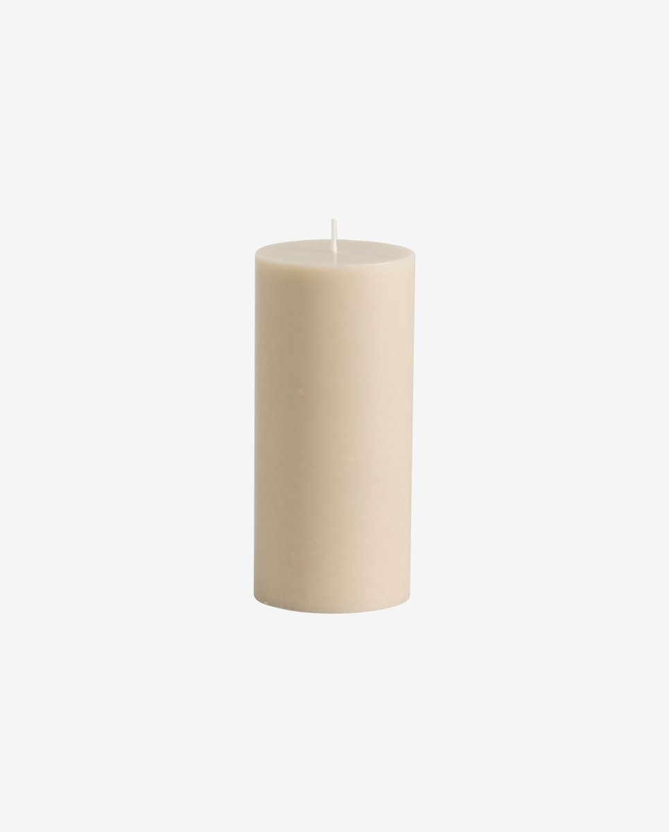 CANDLE, bloklys, 6,8x15cm, beige - nordal.dk