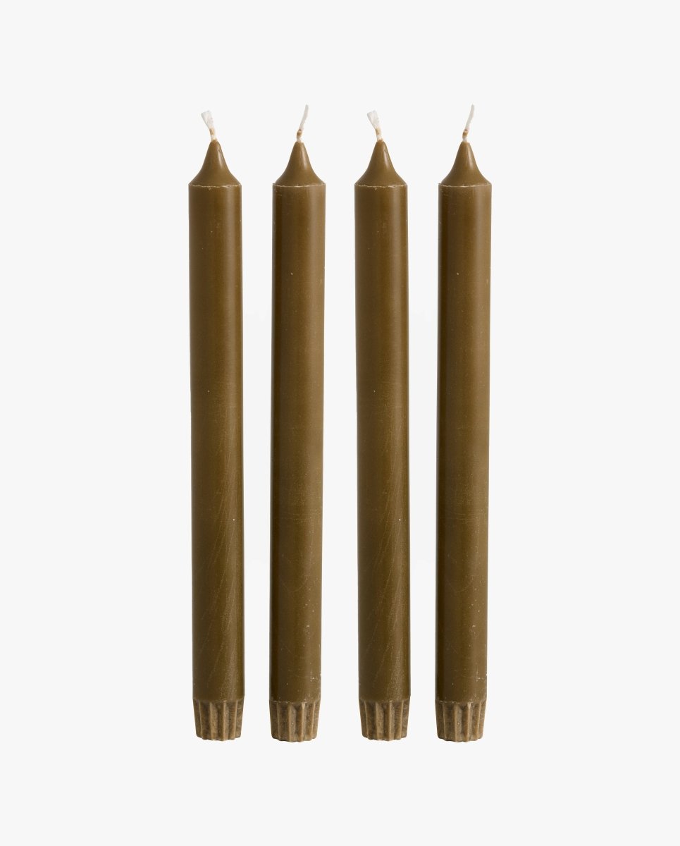 CANDLE, stearinlys, sæt m/4, 25cm - grøn - nordal.dk