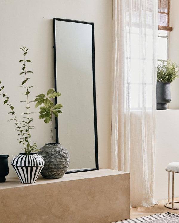 DOWNTOWN spejl med jernramme - h150 cm - sort - nordal.dk