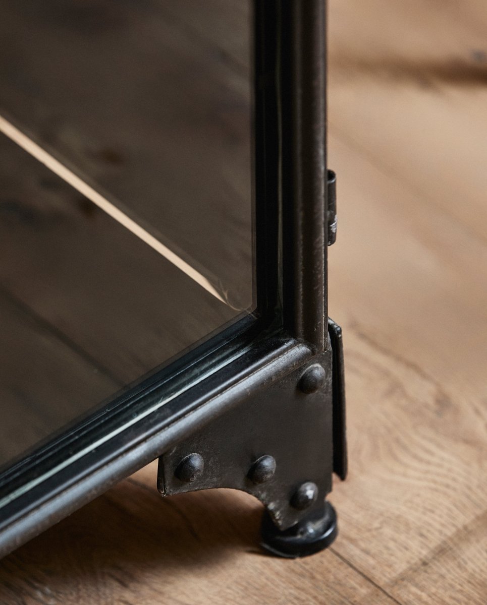 DOWNTOWN vitrineskab i jern - 185x120 - sort - nordal.dk