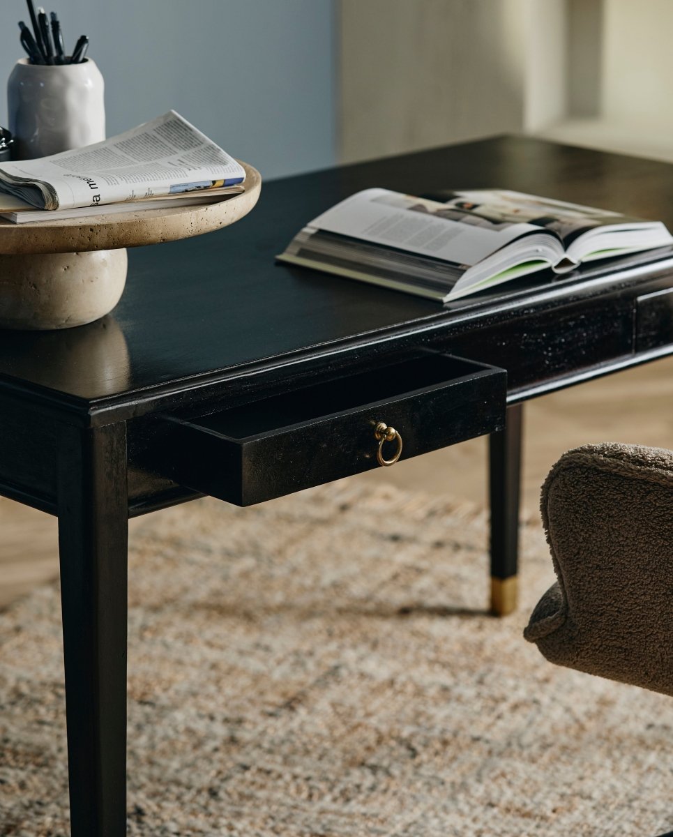 EMS desk w/2 drawers, S - black - nordal.dk