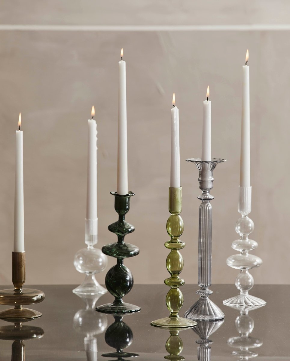 ERISKA lysestage i glas - h15 cm - klar glas - nordal.dk