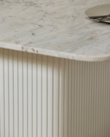 ERISO spisebord i træ og marmor - råhvid - nordal.dk