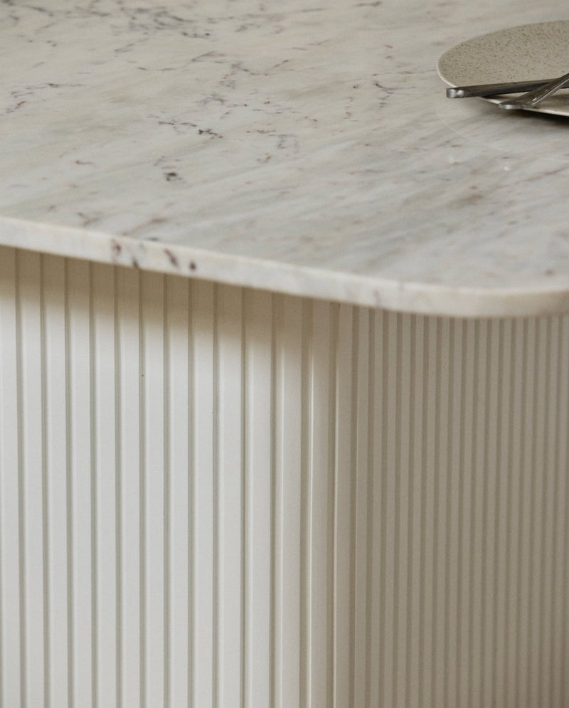 ERISO spisebord i træ og marmor - råhvid - nordal.dk