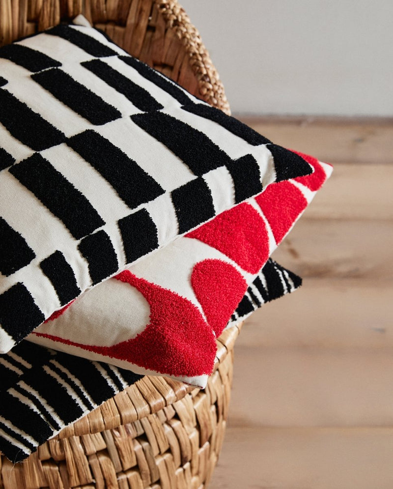 FURUD pudebetræk - råhvid/sort - nordal.dk