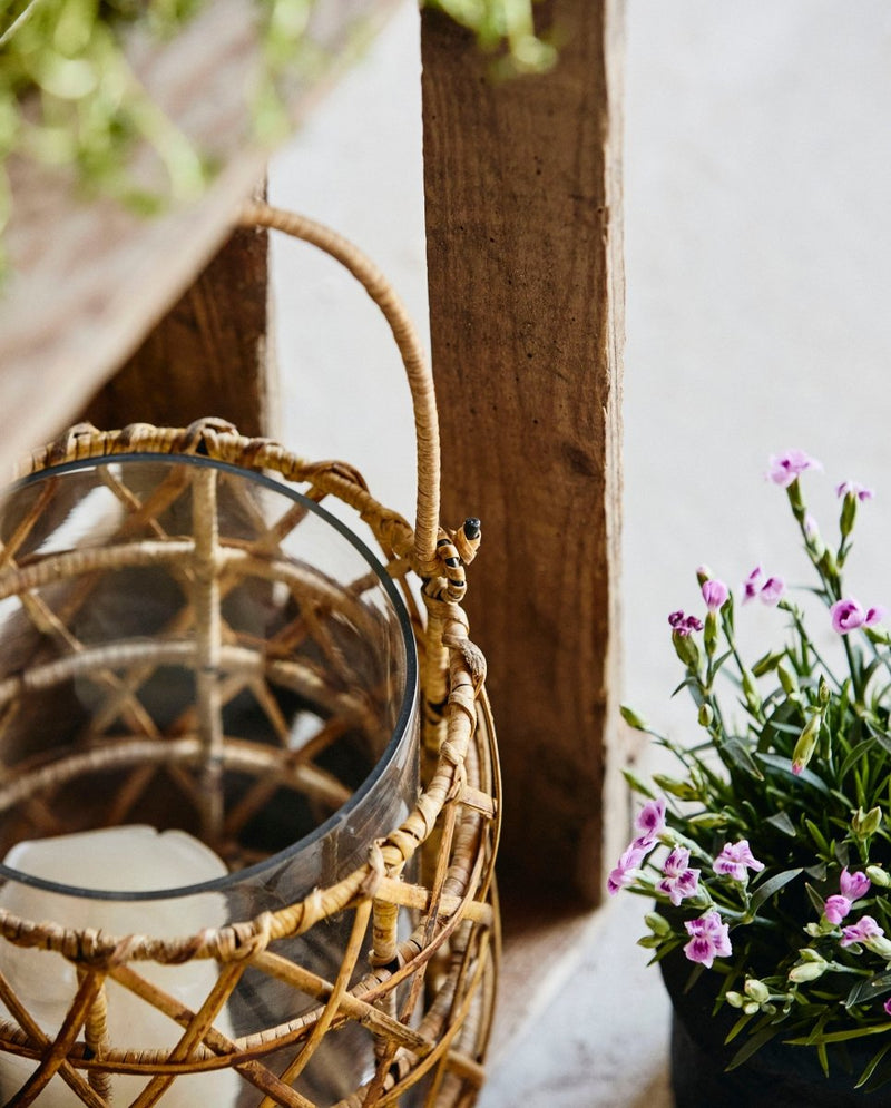 GHIZO lanterne i sukkerrør - large - h22 cm - natur - nordal.dk