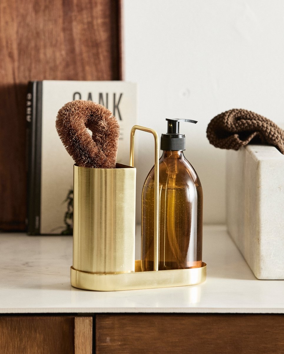 KAKI holder til opvaskebørste - 8,4x17,9 cm - guld - nordal.dk