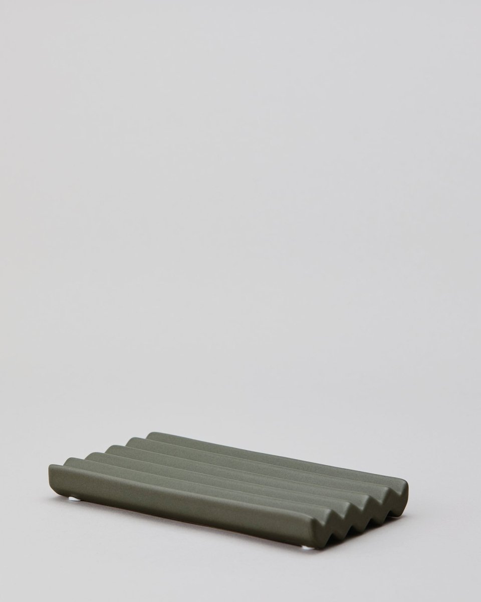Keramik sæbeskål, L | GREEN 8 x 15 cm - nordal.dk