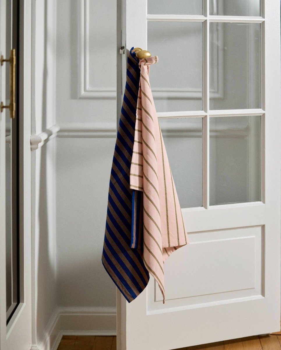 KINU viskestykke, stribet - grøn/lyserød - nordal.dk