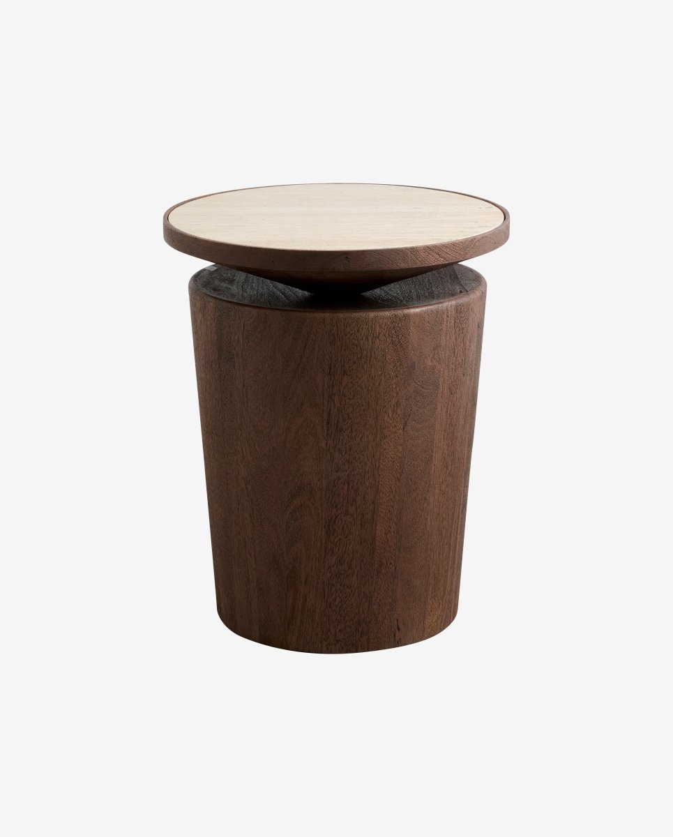 KWANDO sidebord med travertinplade - natur - nordal.dk