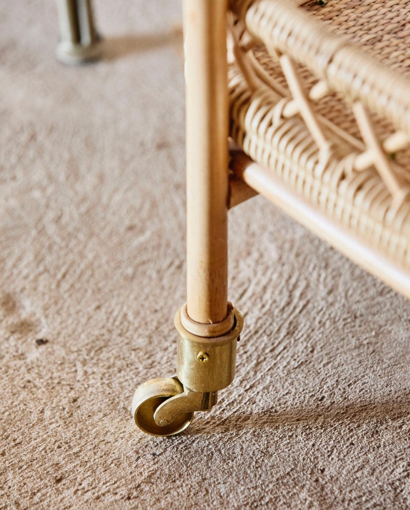 LIRI rullebord i rattan - 62x42 cm - natur - nordal.dk