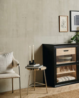 MORICE skammel med juteflet, lav - sort/råhvid - nordal.dk