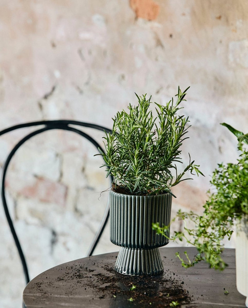 MULL urtepotte i stentøj - small - ø10 cm - blågrå - nordal.dk