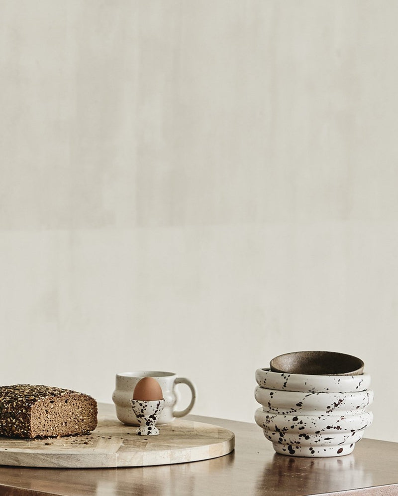 RIA æggebæger m. splash - råhvid - nordal.dk