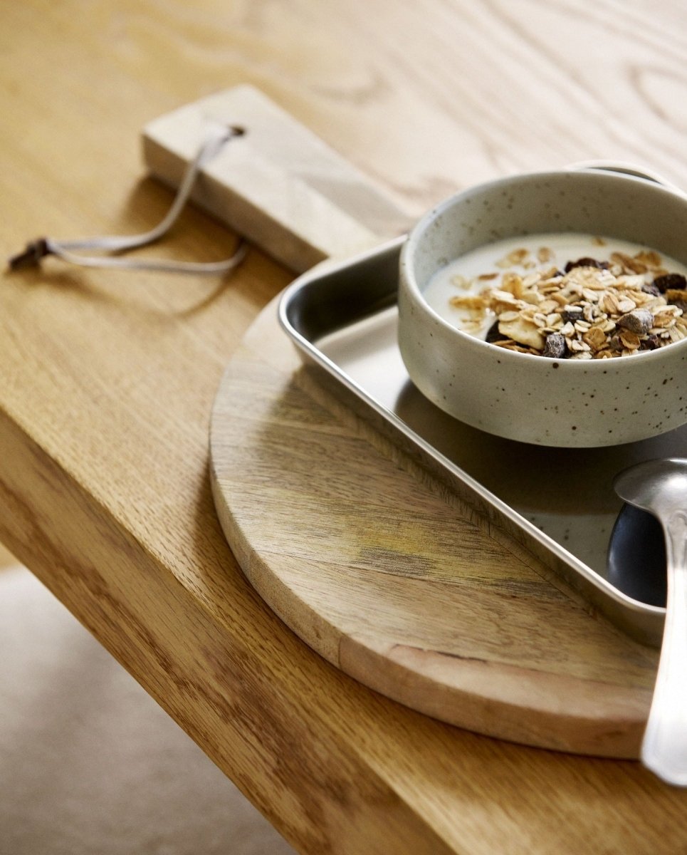 Rundt skærebræt i mangotræ - ø32 cm - natur - nordal.dk