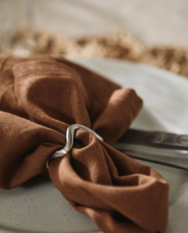 Stofserviet i bomuld - 40x40 cm - brun - nordal.dk