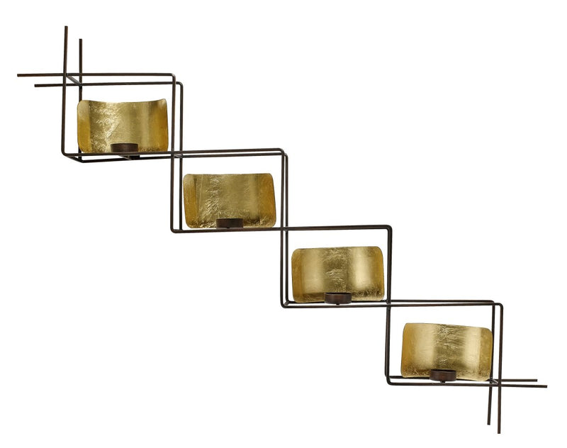 Wall t-light holder - golden/dark copper - nordal.dk