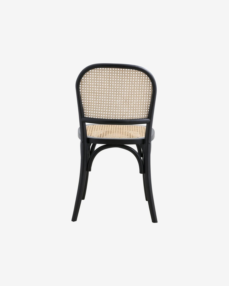 WICKY spisebordsstol med flet - sort/natur - nordal.dk
