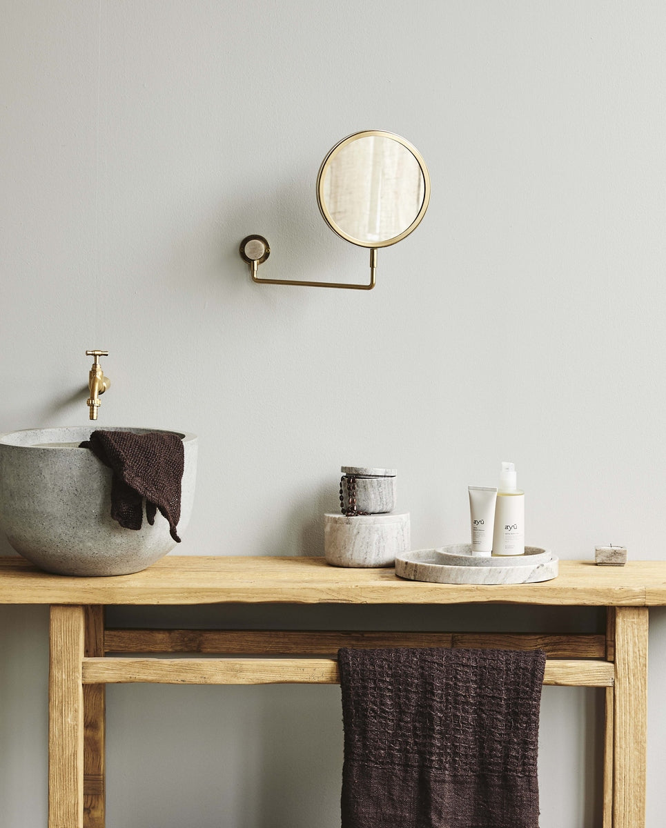 TESIA vægspejl i metal - 39x27 cm - guld finish